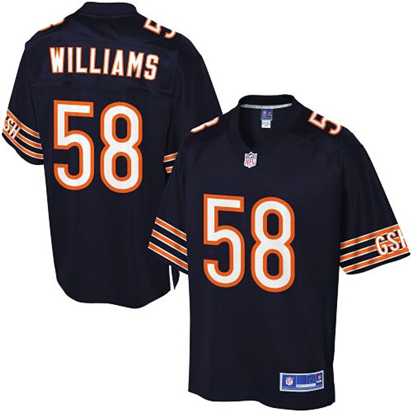 Pro Line Men's Chicago Bears #58 D.J. Williams Team Color Jersey