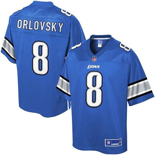 Pro Line Mens Detroit Lions #8 Dan Orlovsky Team Color NFL Jersey