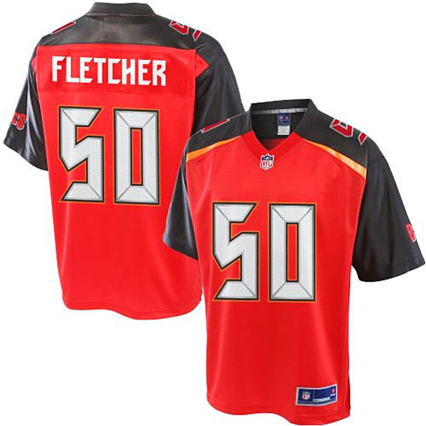 Mens Pro Line Dane Fletcher Red Tampa Bay Buccaneers #50 Jersey