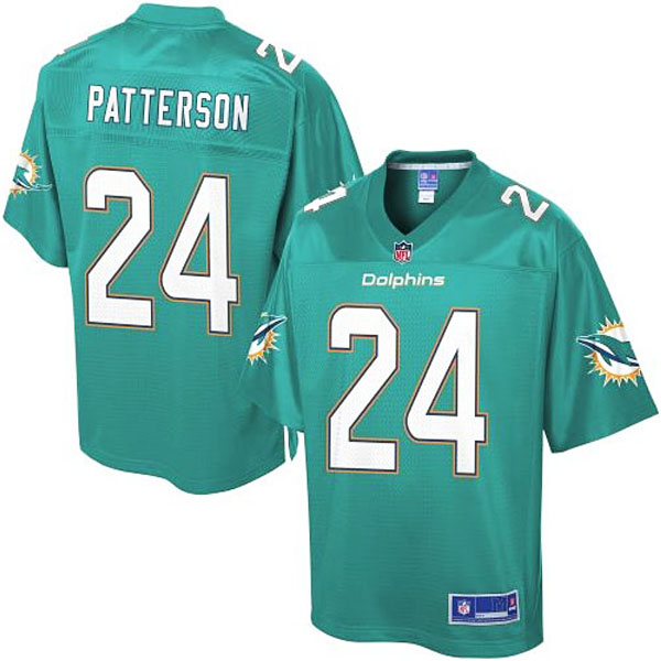 Pro Line Men's Miami Dolphins #24 Dimitri Patterson Team Color Jersey - Aqua