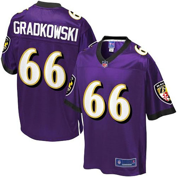 Pro Line Men's Baltimore Ravens #66 Gino Gradkowski Team Color Jersey