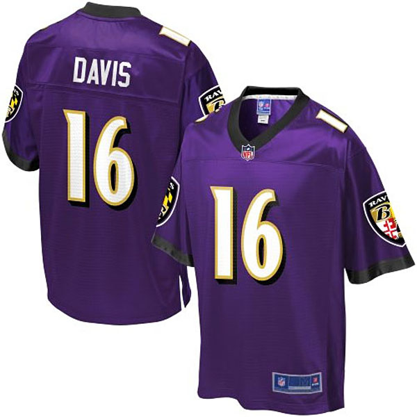 Pro Line Mens Baltimore Ravens #16 Jace Davis Team Color Jersey