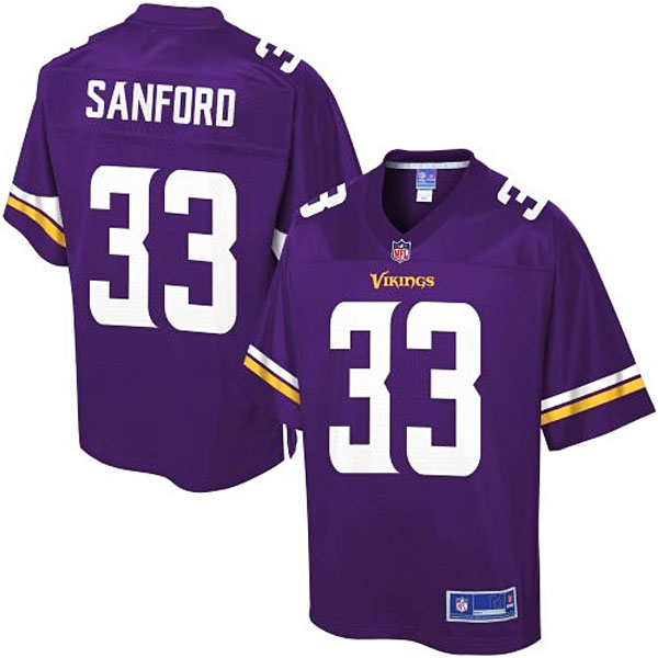 Pro Line Men's Minnesota Vikings #33 Jamarca Sanford Team Color Jersey - Purple