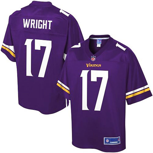 Pro Line Men's Minnesota Vikings #17 Jarius Wright Team Color Jersey - Purple