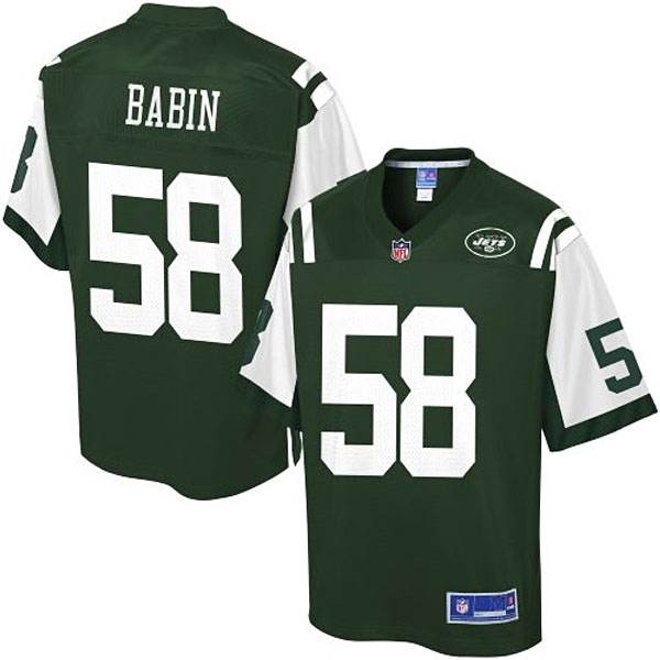 Pro Line Mens New York Jets #58 Jason Babin Team Color Jersey