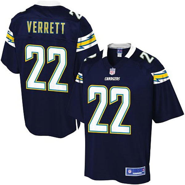 Pro Line Men's San Diego Chargers #22 Jason Verrett Team Color Jersey