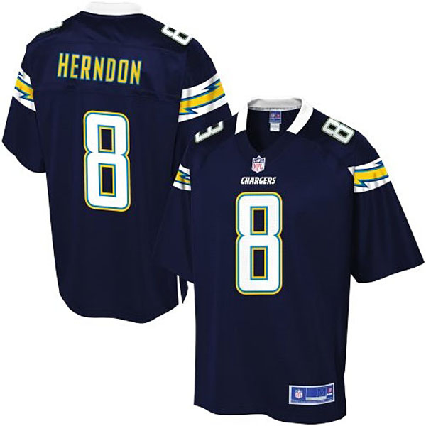 Pro Line Mens San Diego Chargers #8 Javontee Herndon Team Color Jersey