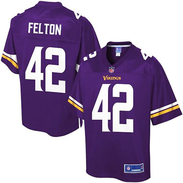 Pro Line Men's Minnesota Vikings #42 Jerome Felton Team Color Jersey - Purple