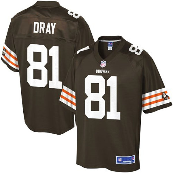 Pro Line Mens Cleveland Browns #81 Jim Dray Team Color Jersey