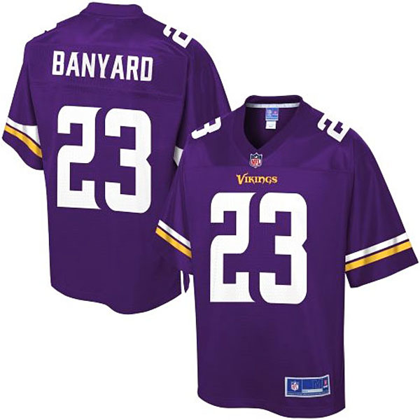 Pro Line Men's Minnesota Vikings #23 Joe Banyard Team Color Jersey - Purple