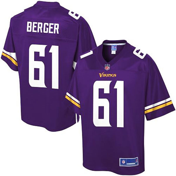 Pro Line Men's Minnesota Vikings #61 Joe Berger Team Color Jersey - Purple