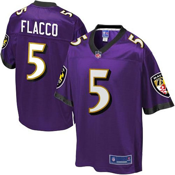 Pro Line Men's Baltimore Ravens #5 Joe Flacco Team Color Jersey