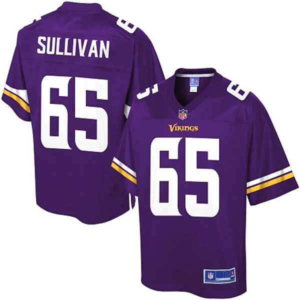 Pro Line Men's Minnesota Vikings #65 John Sullivan Team Color Jersey - Purple