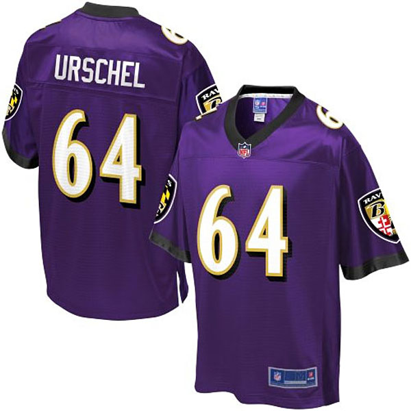 Pro Line Mens Baltimore Ravens #64 John Urschel Team Color Jersey