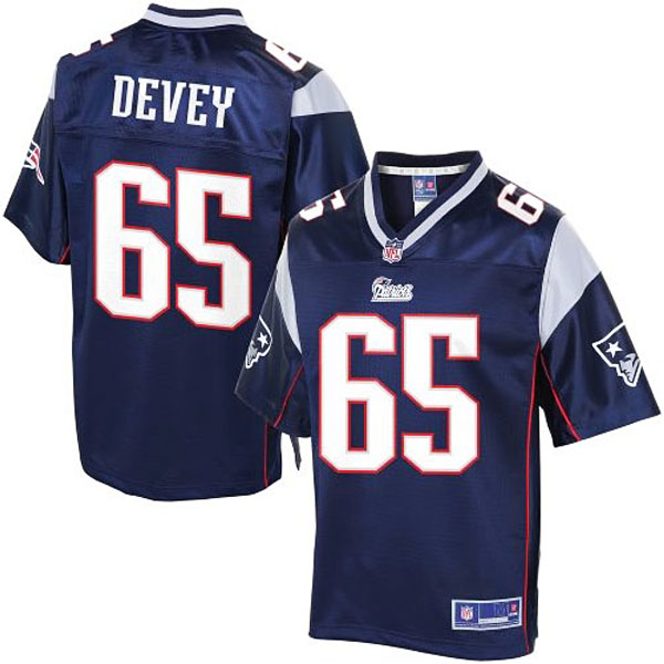 Pro Line Mens New England Patriots #65 Jordan Devey Team Color Jersey