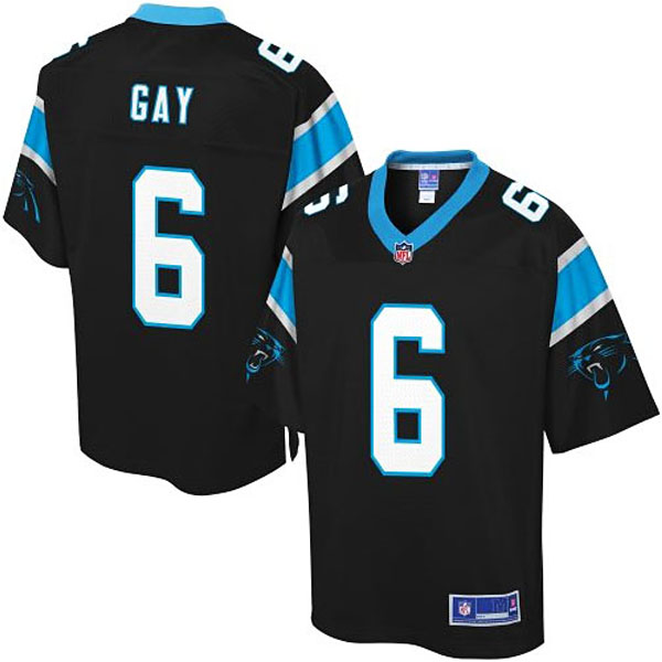 Pro Line Men's Carolina Panthers #6 Jordan Gay Team Color Jersey