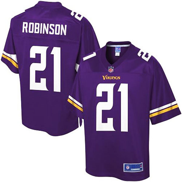 Pro Line Men's Minnesota Vikings #21 Josh Robinson Team Color Jersey - Purple