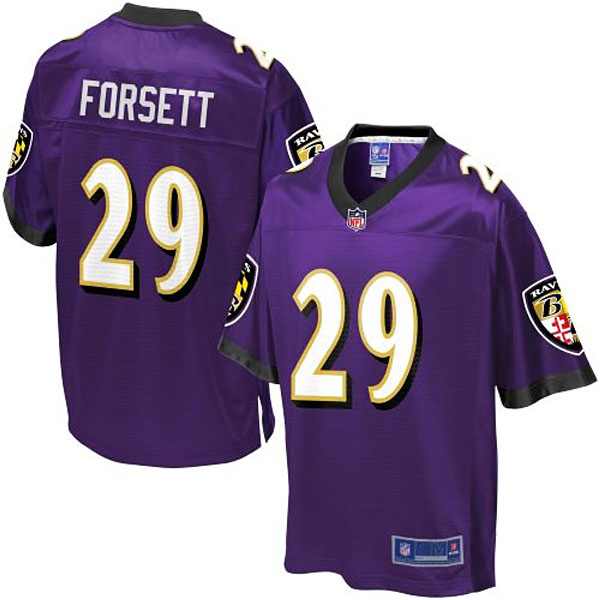 Pro Line Mens Baltimore Ravens #29 Justin Forsett Team Color Jersey