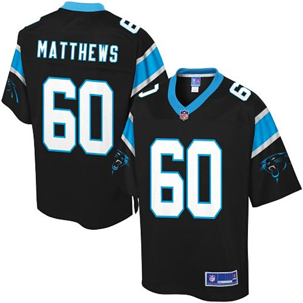 Pro Line Mens Carolina Panthers #60 Kevin Matthews Team Color Jersey