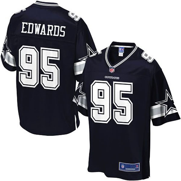 Pro Line Mens Dallas Cowboys #95 Lavar Edwards Team Color Jersey