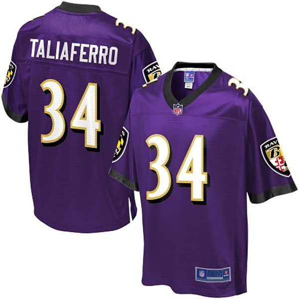 Pro Line Mens Baltimore Ravens #34 Lorenzo Taliaferro Team Color Jersey