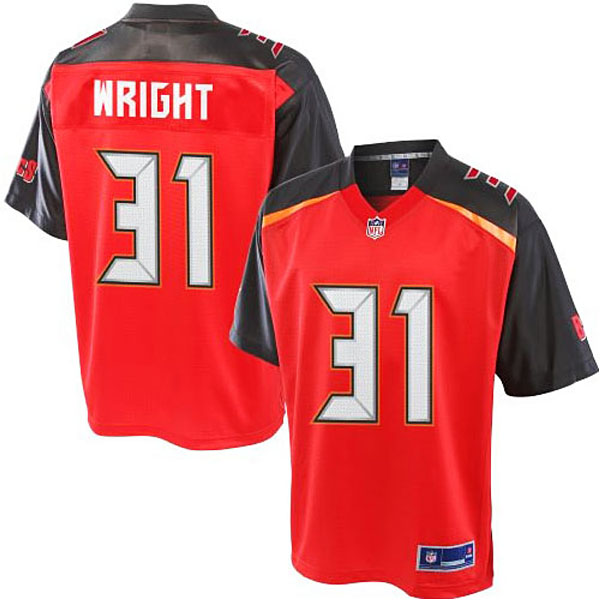 Mens Pro Line Major Wright Red Tampa Bay Buccaneers #31 Jersey