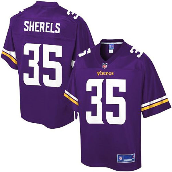 Pro Line Men's Minnesota Vikings #35 Marcus Sherels Team Color Jersey - Purple