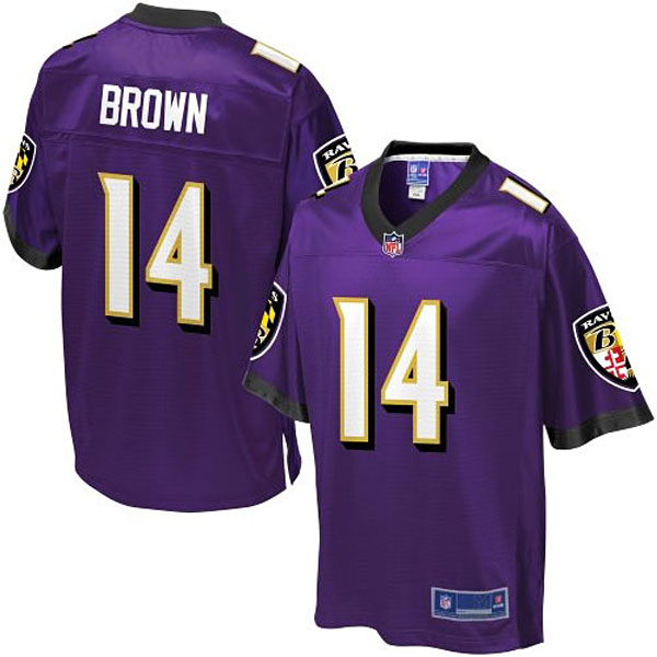 Pro Line Men's Baltimore Ravens #14 Marlon Brown Team Color Jersey