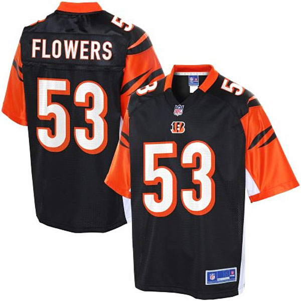 Pro Line Mens Cincinnati Bengals #53 Marquis Flowers Team Color Jersey