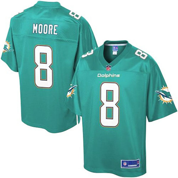 Pro Line Men's Miami Dolphins #8 Matt Moore Team Color Jersey - Aqua