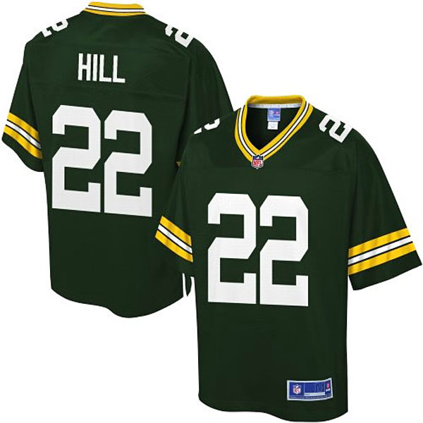 Pro Line Mens Green Bay Packers #22 Michael Hill Team Color Jersey