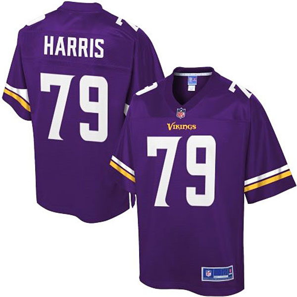 Pro Line Mens Minnesota Vikings #79 Mike Harris Team Color Jersey