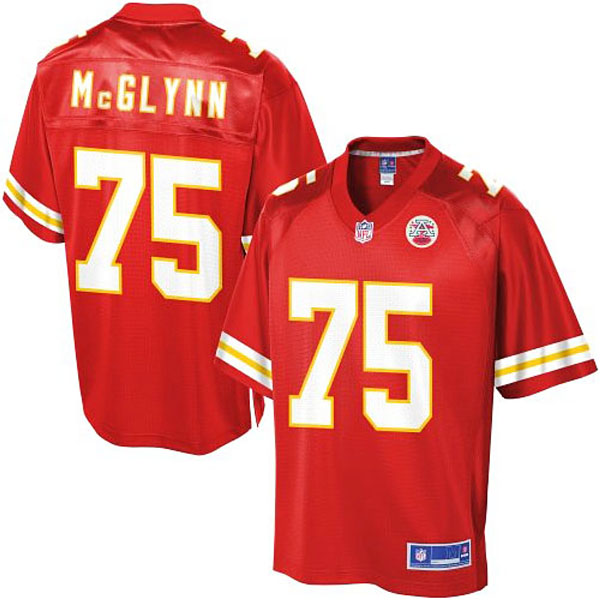 Pro Line Mens Kansas City Chiefs #75 Mike McGlynn Team Color Jersey