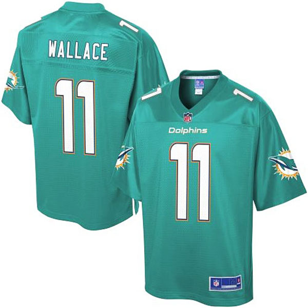 Pro Line Men's Miami Dolphins #11 Mike Wallace Team Color Jersey - Aqua