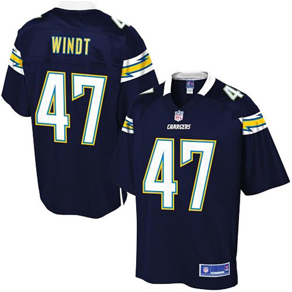 Pro Line Men's San Diego Chargers #47 Mike Windt Team Color Jersey