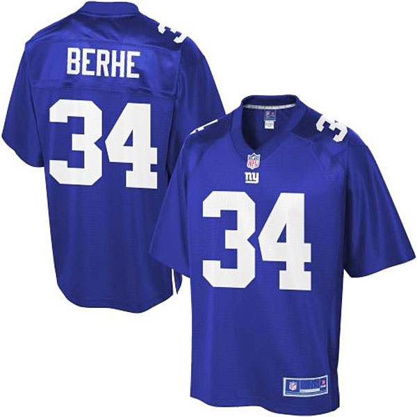 Pro Line Men's New York Giants #34 Nat Berhe Team Color Jersey