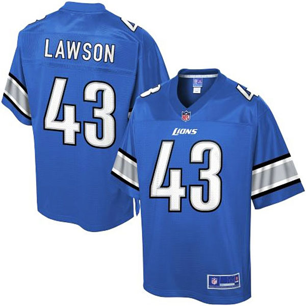 Pro Line Mens Detroit Lions #43 Nevin Lawson Team Color NFL Jersey