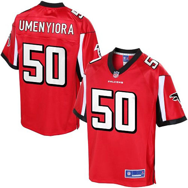 Pro Line Men's Atlanta Falcons #50 Osi Umenyiora Team Color Jersey - Red