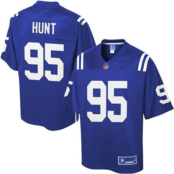 Pro Line Mens Indianapolis Colts #95 Phillip Hunt Team Color Jersey