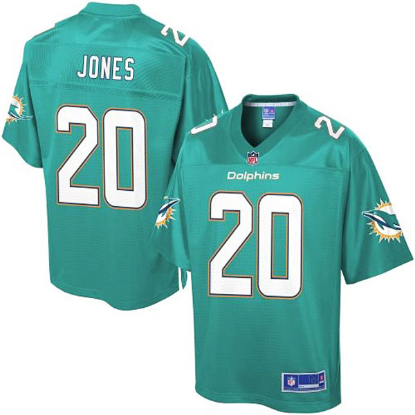 Pro Line Men's Miami Dolphins #20 Reshad Jones Team Color Jersey - Aqua