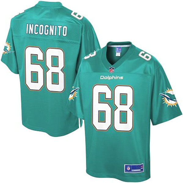 Pro Line Men's Miami Dolphins #68 Richie Incognito Team Color Jersey - Aqua