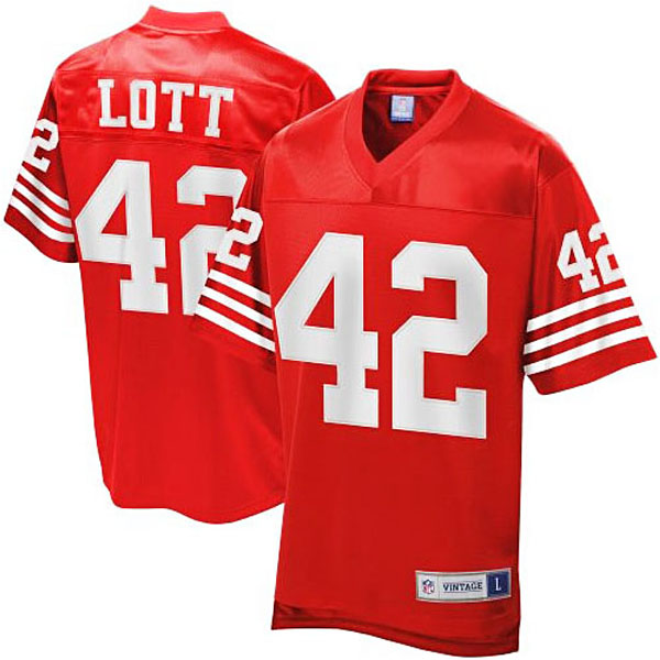 Men's Pro Line San Francisco 49ers #42 Ronnie Lott Retired Player Jersey