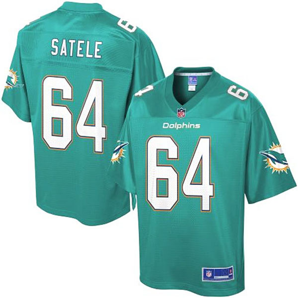 Pro Line Mens Miami Dolphins #64 Samson Satele Team Color Jersey