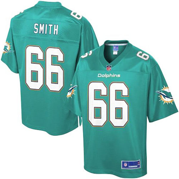 Pro Line Mens Miami Dolphins #66 Shelley Smith Team Color Jersey