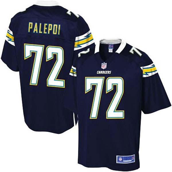 Pro Line Mens San Diego Chargers #72 Tenny Palepoi Team Color Jersey