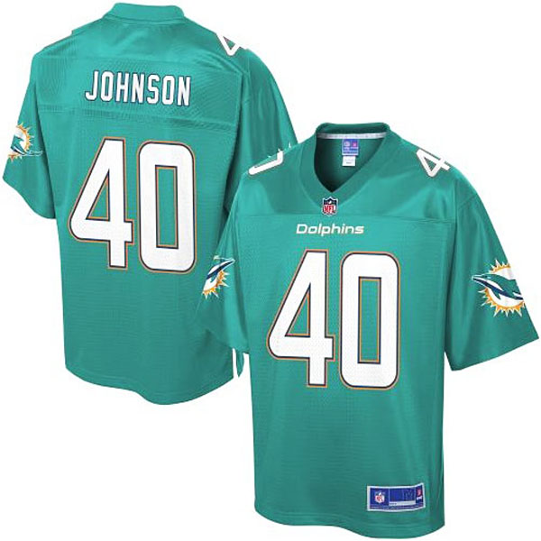 Pro Line Men's Miami Dolphins #40 Tyler Clutts Team Color Jersey - Aqua