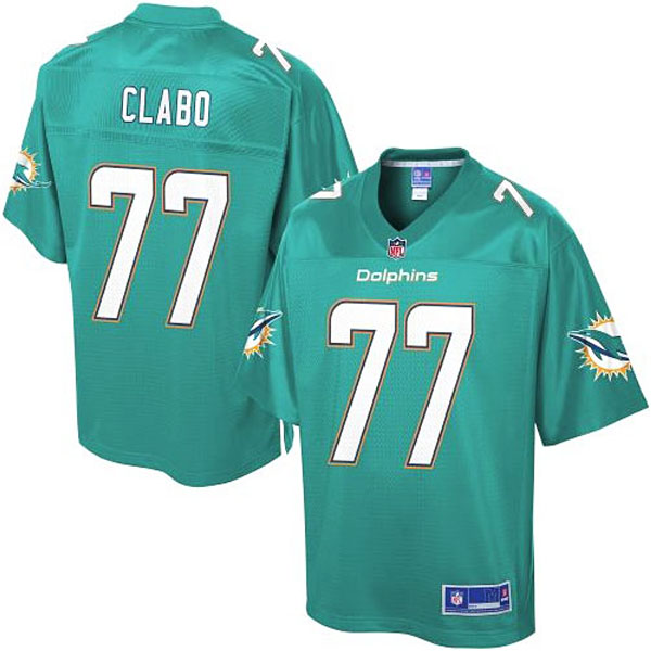 Pro Line Men's Miami Dolphins #77 Tyson Clabo Team Color Jersey - Aqua