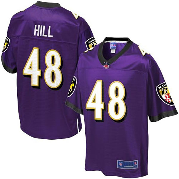 Pro Line Mens Baltimore Ravens #48 Will Hill Team Color Jersey