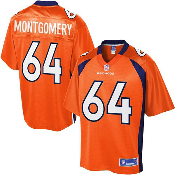 Pro Line Mens Denver Broncos #64 Will Montgomery Team Color Jersey