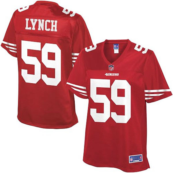 Pro Line Women's San Francisco 49ers #59 Aaron Lynch Team Color Game Jersey